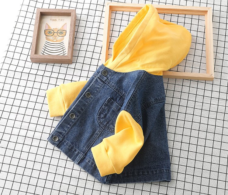 Baby autum denim jackets 1-4year infants clothes cotton hoodies coats for boys and girls little children jackets