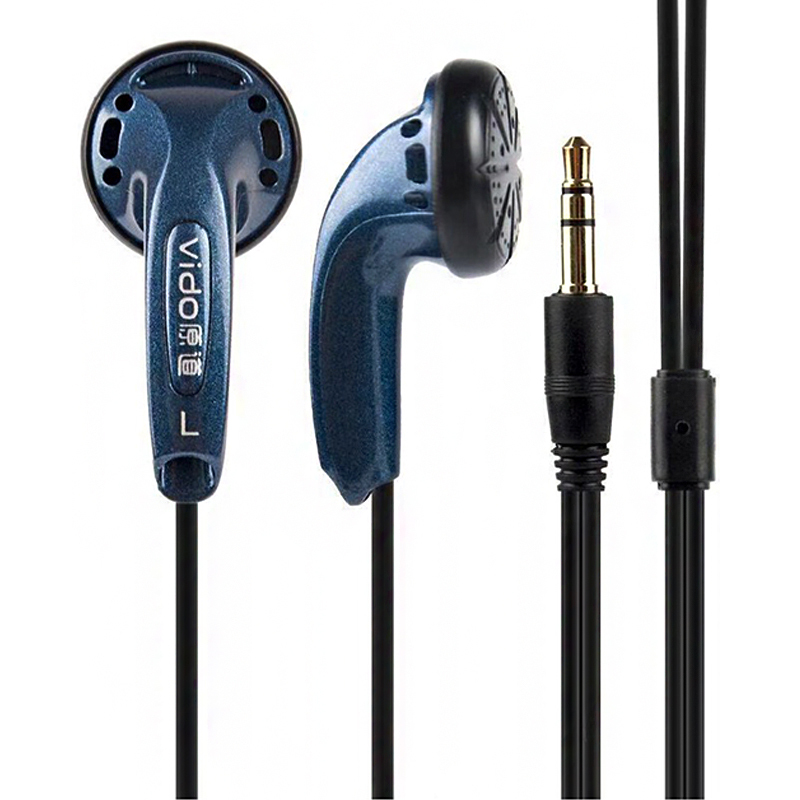 Blue/White Vido Wired Earphones Soundtrack Stereo Headset Game Headset Bass Noise Headphones Study Sports Headphone: Blue