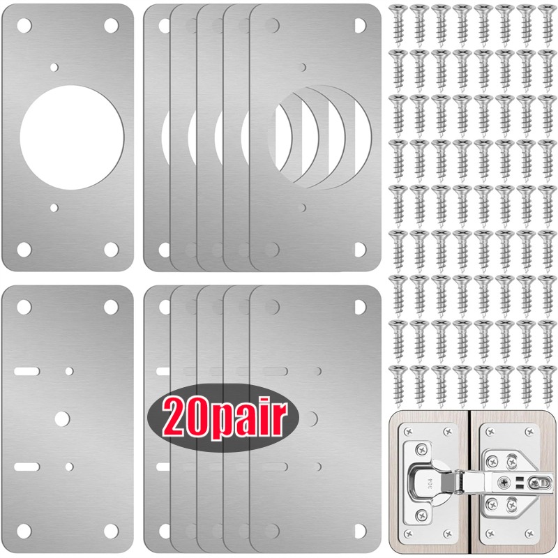 40/2 stücke Scharnier Reparatur Platte Möbel Schublade Schrank Reparatur Befestigungs Platte Küche Schrank Tür Scharnier Montage Bausatz Haushalt Werkzeug