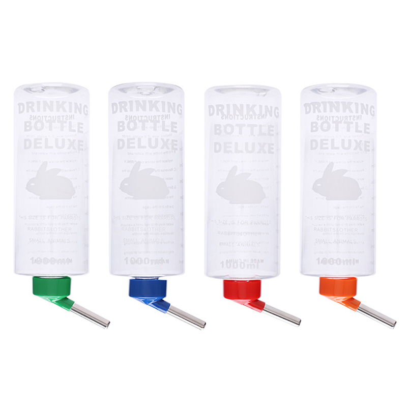Bebedero de animales pequeños de Color aleatorio, botella de agua colgante para beber automático, conejillo de indias, loro, alimentador de conejo, 1000ml, 1 ud.: Default Title