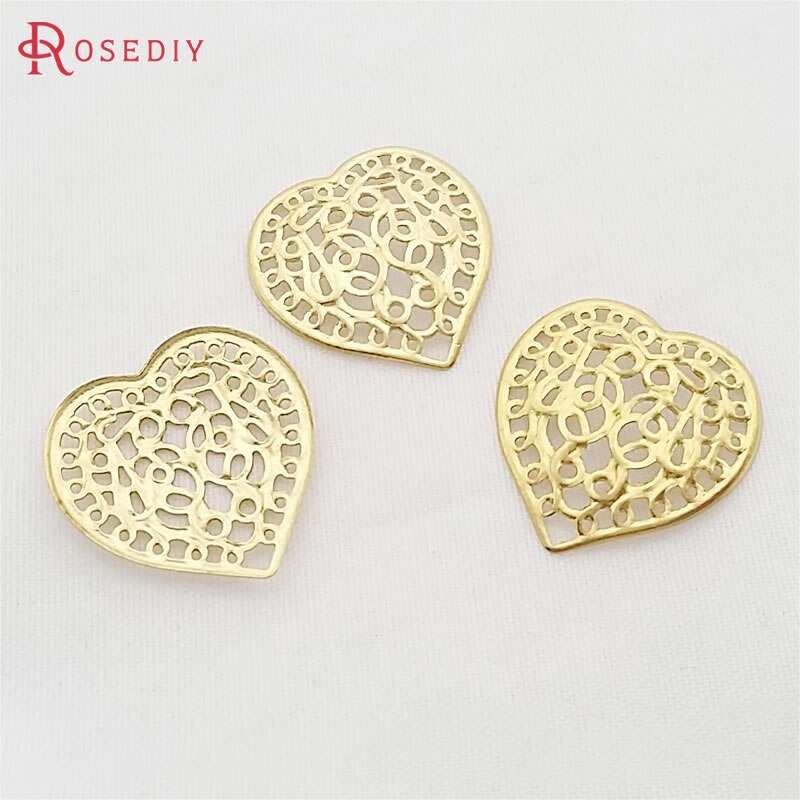 (30301-2)60PCS 21x21MM Non placcato colore di Cuore In Ottone Pendenti E Ciondoli Pendenti Con Gemme E Perle Fai Da Te Risultati Dei Monili Accessori All'ingrosso