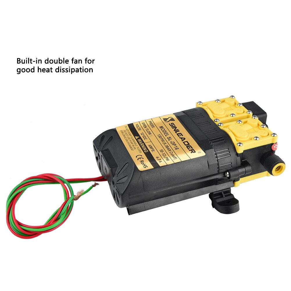 12V Hoge Druk Agrarische Elektrische Waterpomp Sproeier Pomp Ingebouwde Dubbele Ventilator