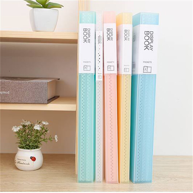 1Pc A4 Display Boek 40/60 Pagina Transparante Insert Map Document Opbergtas Voor Bank Campus Bestand Kantoor Werkplek Familie