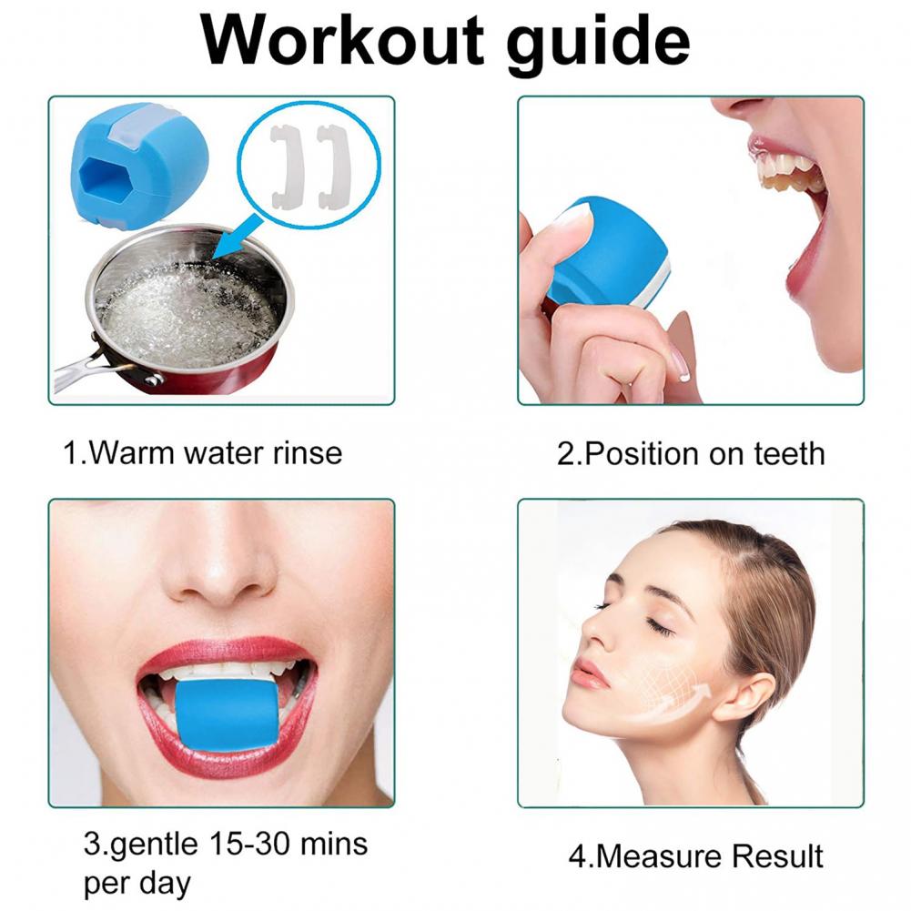 Face Facial Bite Muscle Trainer Silicone Facial Chew Muscle Exerciser Fitness Ball Jawline Mandible Trainer Facial Enhance