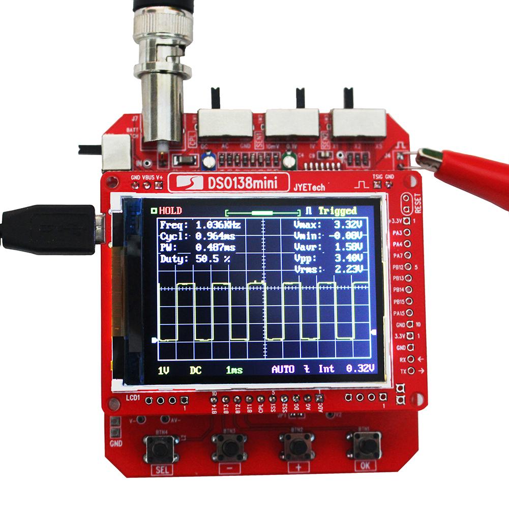 DSO138 2.4 &quot;TFT LCD Anzeige Oszilloskop DIY Handheld Tragbare USB Digital Speicher Oszilloskop Mit transparent Acryl fallen