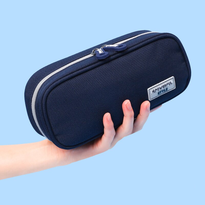 Lærred udsøgt penalhus teenager sød kuglepenne etui stor kapacitet blyanttaske skole papirvarer forsyninger