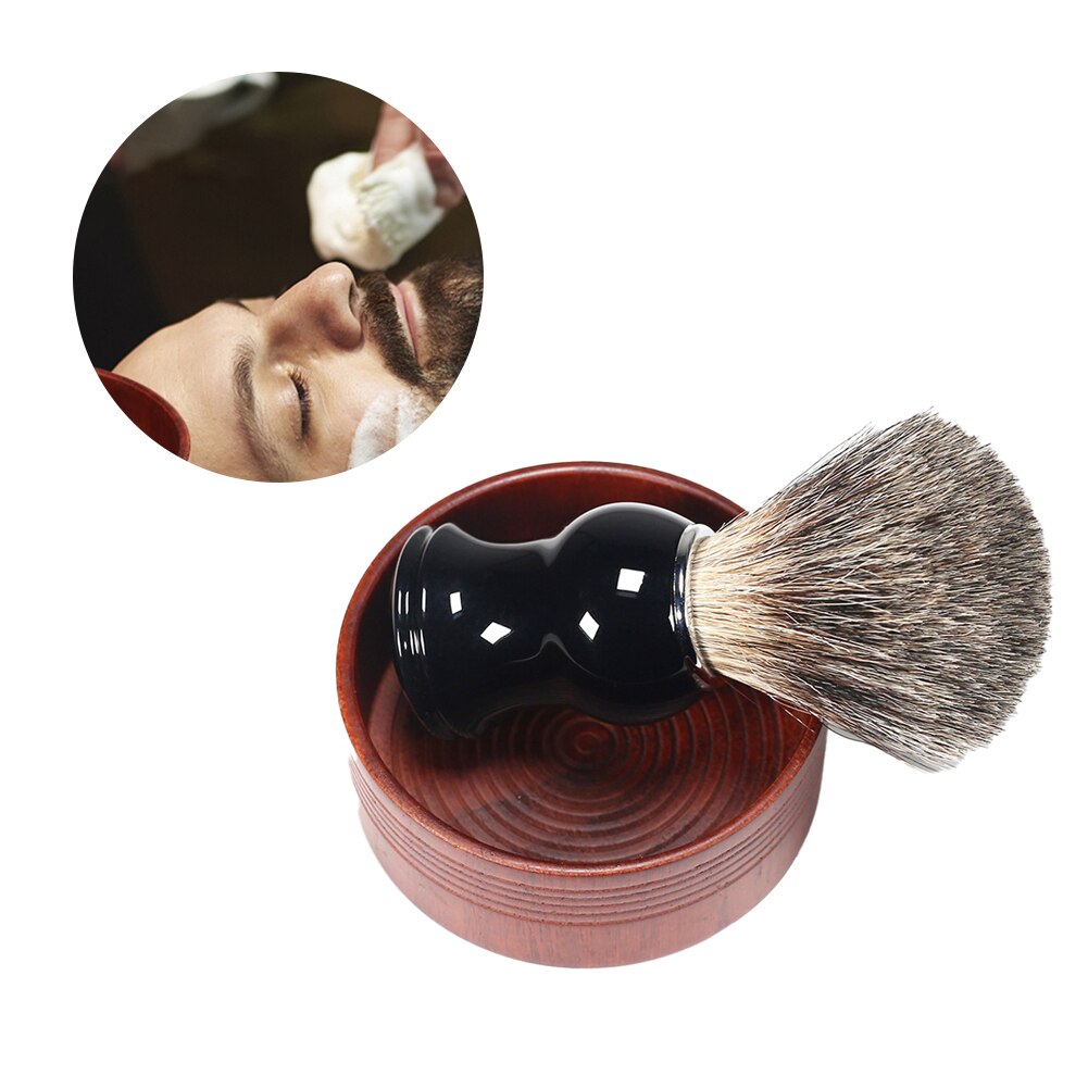 Shaving Soap Bowl Men Wood Oak Foam Wet Mug Shave Anti-Slip Dark Brown Cup Natural Face Cleaning Tools Shaving Soap Bowl