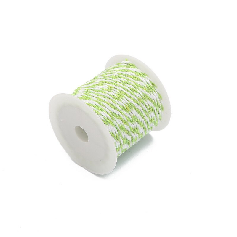 10m/roll bicolore coton cordon coloré cordon corde Beige torsadé artisanat macramé chaîne bricolage maison Textile mariage décoratif approvisionnement: Light Green