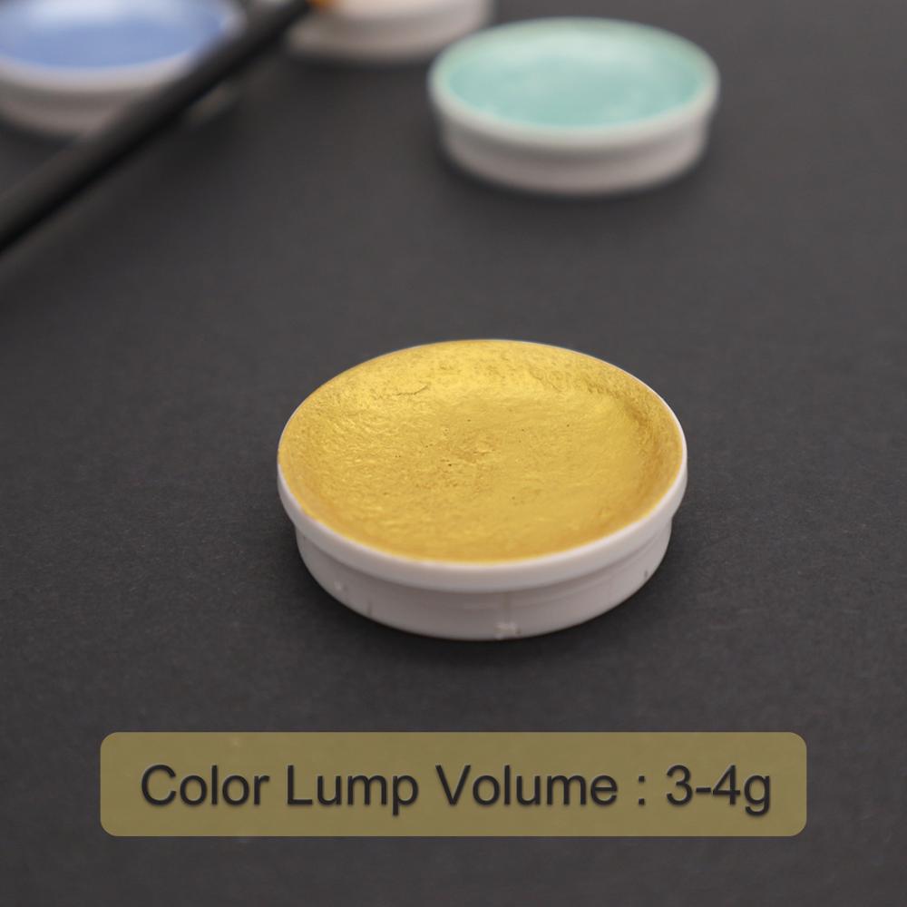 12 färg metallic akvarell set guld pigment färg med vattenpensel för konstnär målning glitter vatten färg konst tillbehör