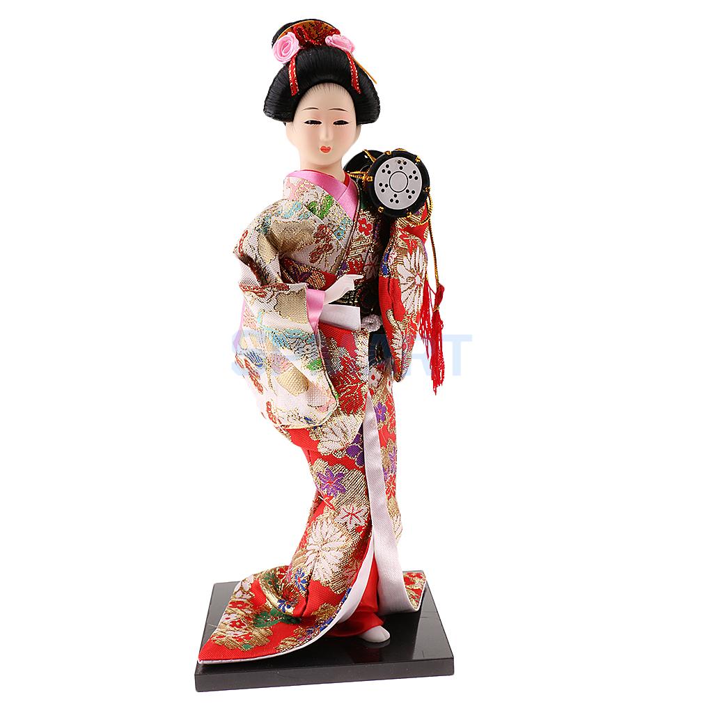 12 '' håndværk udsøgt japansk kimono geisha kabuki dukke til husdekoration udsmykning samlerobjekter håndværk