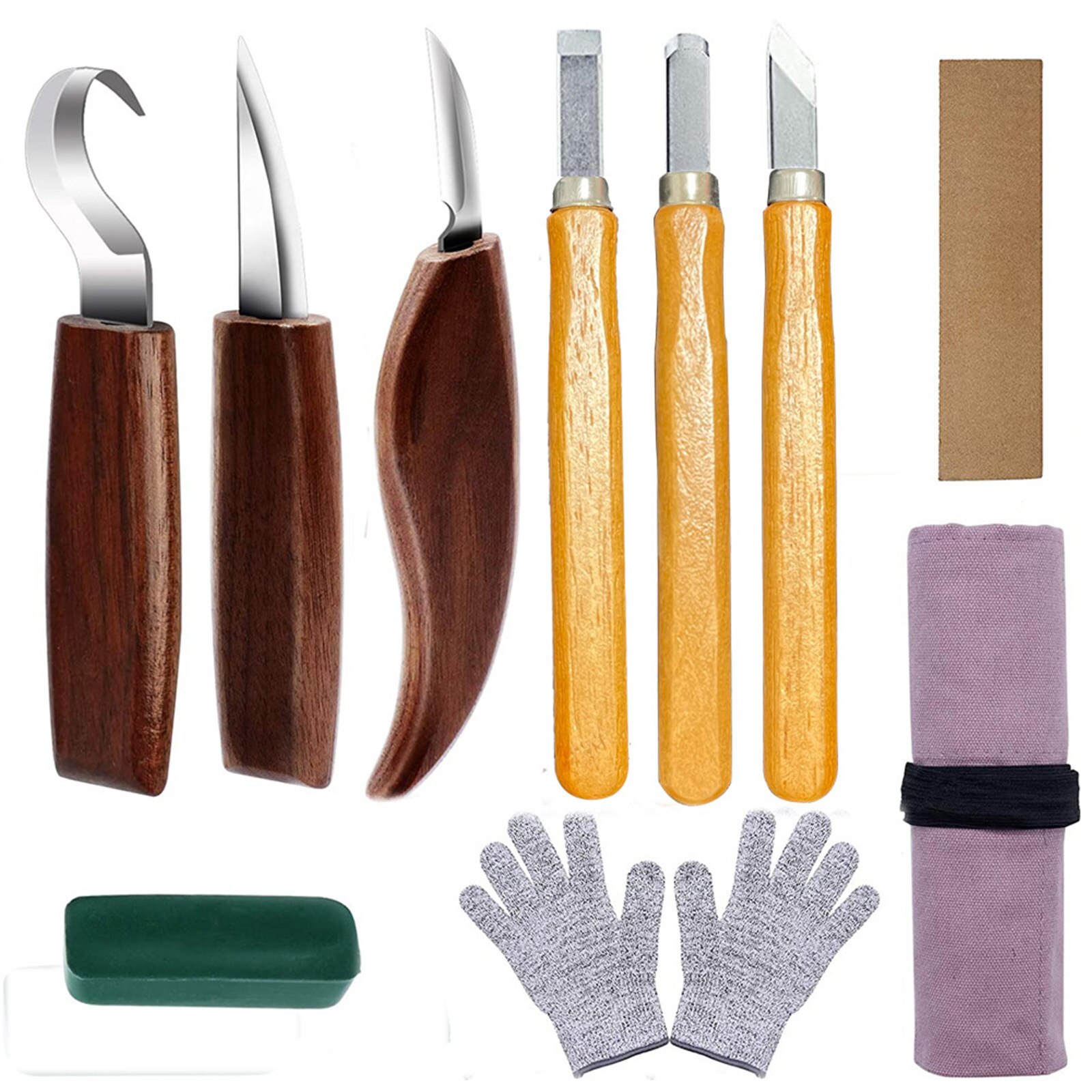 Wood Carving Knife Set Wood Chisel Sharp-edged Engraving Wood Cutter For DIY Household Woodworking Crafts Carving Tools: 10pcs