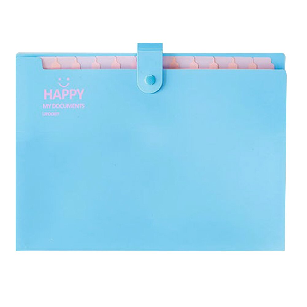 12 Pocket Portable File Organizer Accordion Folder Documents Holder Modern Multiclassification File Storage Ofice / Home: Sky Blue