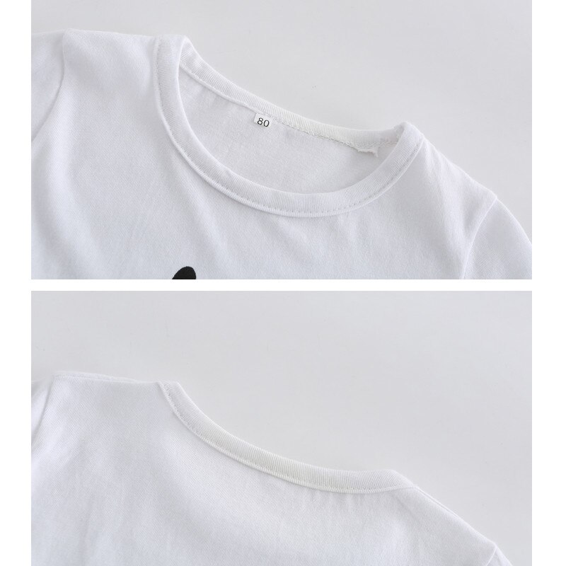 Kinderen Korte Mouw T-shirt Zomer Kleine Jongens Meisjes Lachend Gezicht Patroon Ronde Kraag Top Kids Casual Kleding