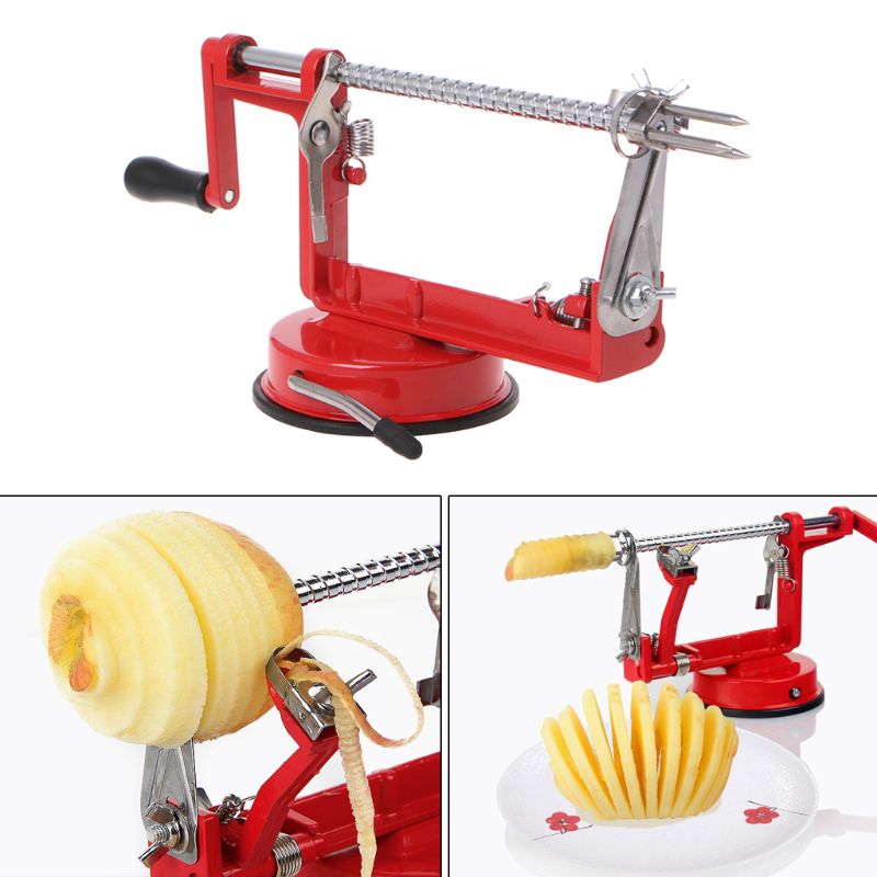 Rvs 3 in 1 Apple Dunschiller Fruit Dunschiller Snijmachine Apple Fruit Machine Geschild Tool
