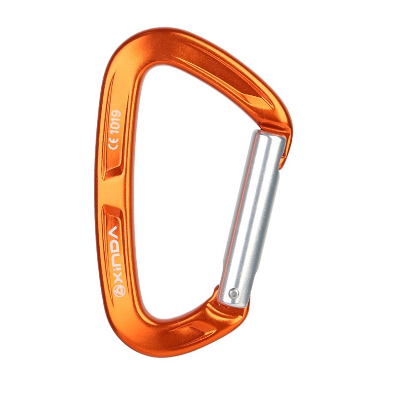 XINDA 25KN Rock Climbing Straight Quickdraw Spring-loaded Gate Aluminum Carabiner Outdoor Kits: Orange
