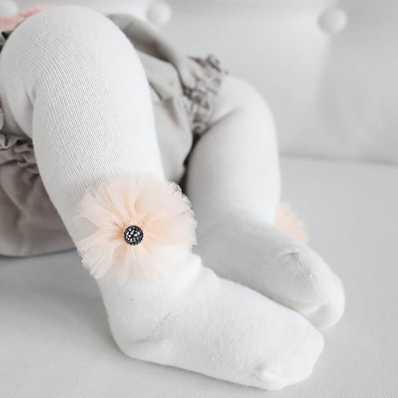 0-6 år gammel 5 farver strømpebukser blomster søde piger børn strømpebukser efterår og vinter leggings komfort