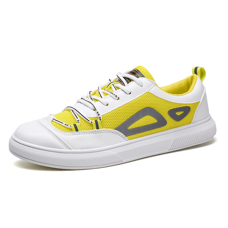 Canvas shoes Summer Mesh Men Shoe Sneakers Men Shoes Breathable Men's Casual Shoes Slip-On Male Shoes Loafers Walking Man Shoes: YELLOW / 43