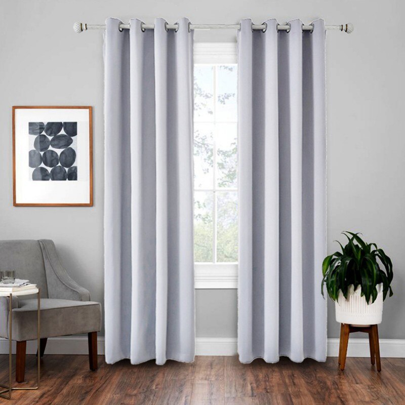 High Blackout Black Curtains 52*63 Inches Made Of 3-Layer Polyester Material Comfortable To The Touch 90% Shading