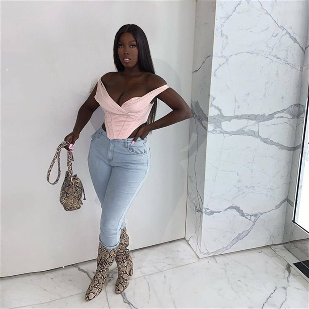 Fente rétro jean dames jean dames décontracté taille moyenne jean stretch mince dames jean simple crayon pantalon