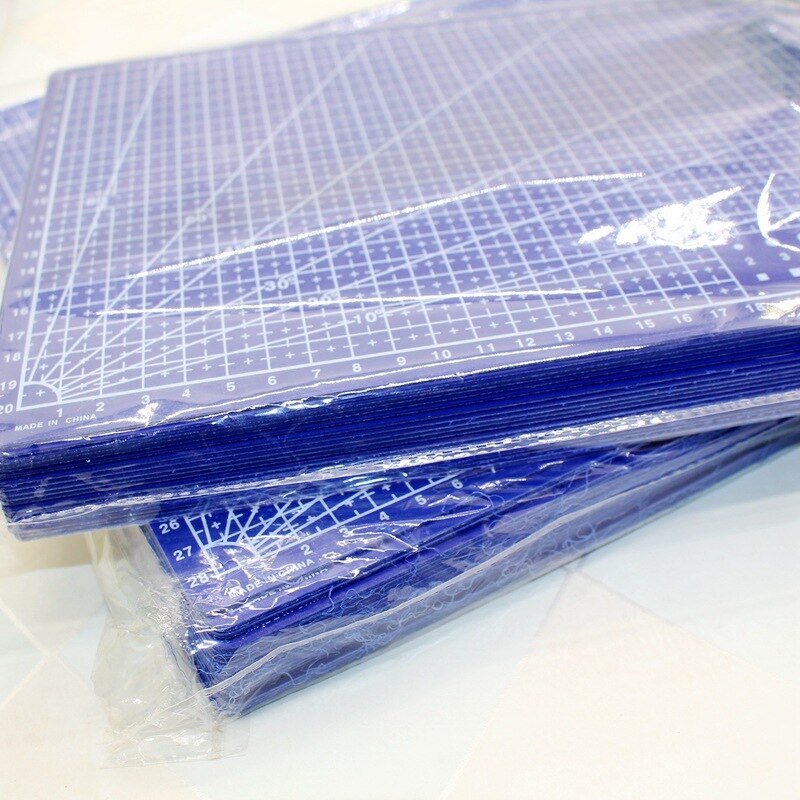 A4/A3 PVC Cutting Mat DIY Knife Engraving Leather Cutting Board Single Side Handmade Workbench Patchwork Cut Pad Board Blue