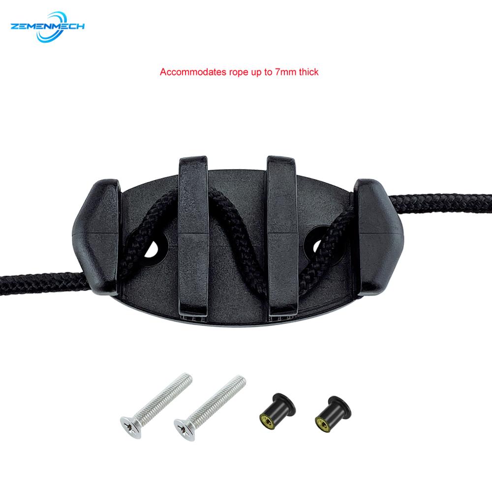 2PCS Black Nylon Rope Clamp Cleat Base Kayaks Canoes Boats Decks Replacement Rowing Marine Accessories Boat Accessories De Pesca