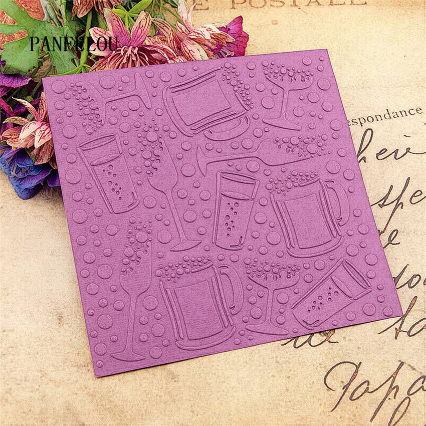 PANFELOU-carpetas de plástico con relieve para cerveza y gafas, plantilla para álbum de recortes, bricolaje, Fondant, pastel, álbum de fotos, fabricación de tarjetas