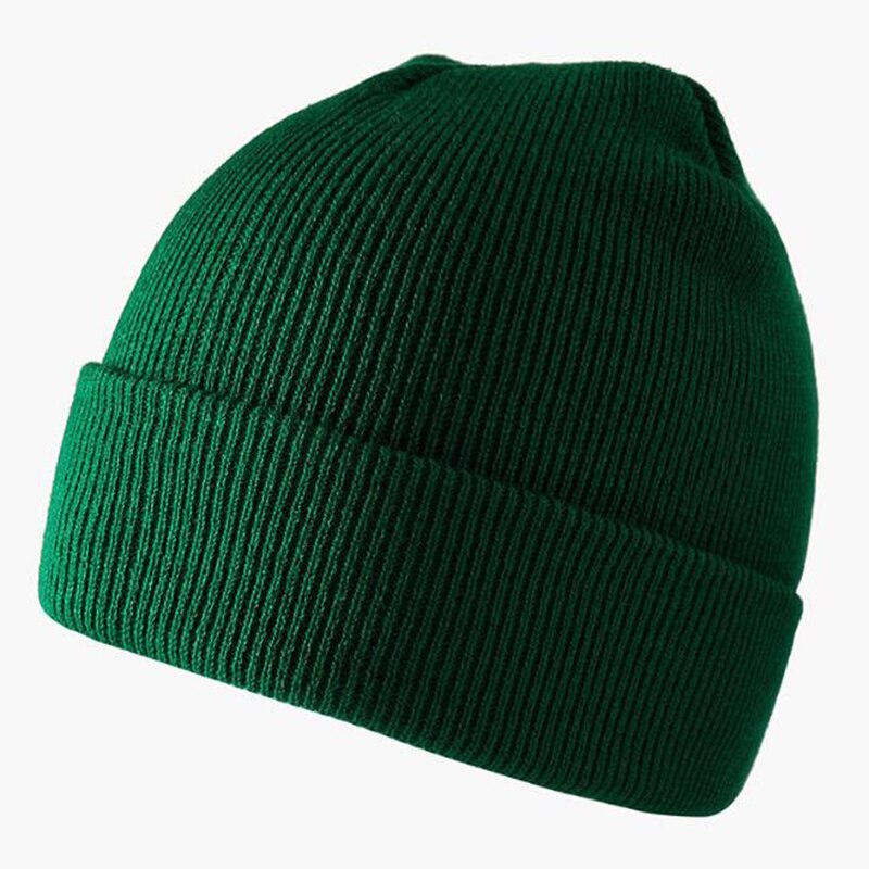 Mode Effen Kleur Gebreide Mutsen Hoed Winter Warm Ski Hoeden Mannen Vrouwen Multicolor Caps Zachte Elastische Cap Sport Bonnet: green