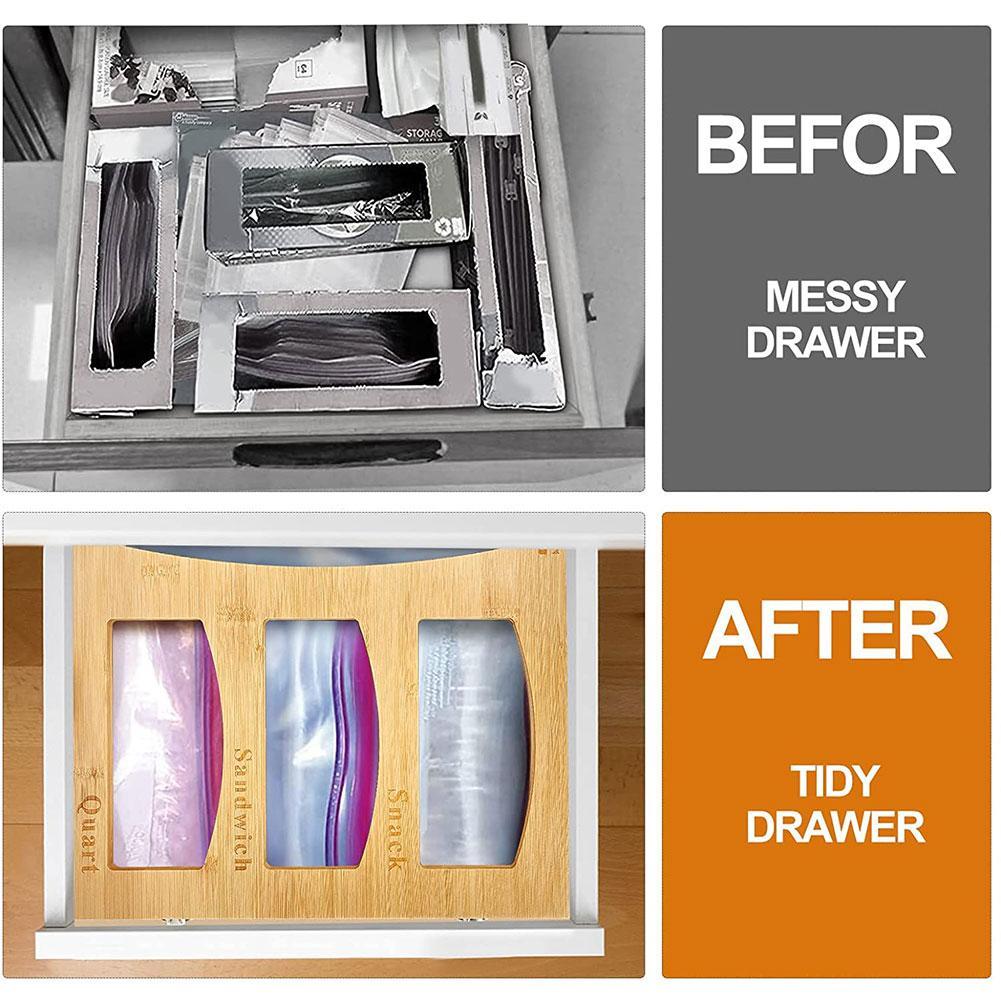 Bamboo Food Storage Box For Kitchen Drawer Storage Dispenser Clean And Tidy Organizer Boxes Storage Container