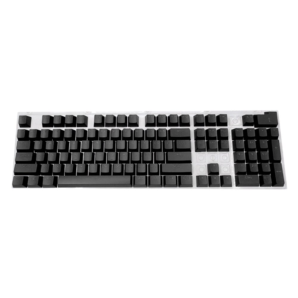 104pcs ABS Universal Mechanical Keyboard Keycaps Ergonomic Blank Keycaps For Cherry MX Keyboard Replacement Backlit Key Cap: Black