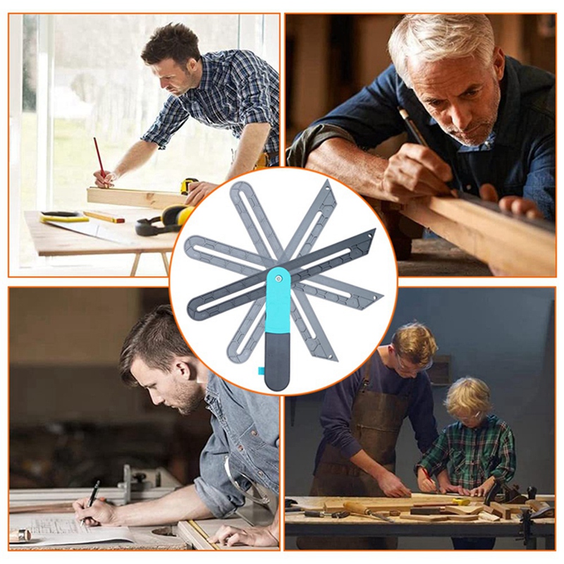 Adjustable Angle Ruler with Lock,Fast Marking Woodworkers Accessories Contour Edge Rule Goniometer Gauge Measure Tool