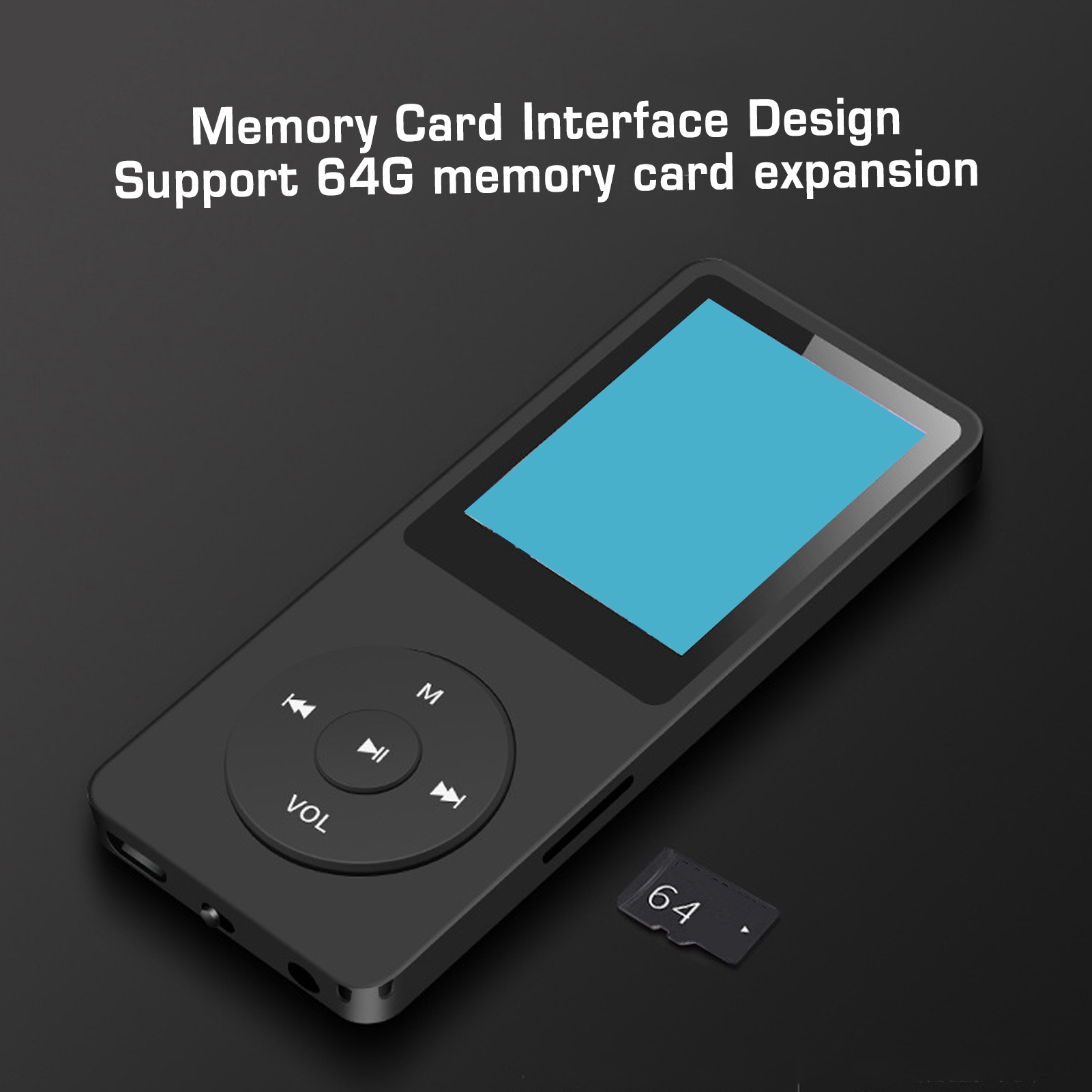 MP3 MP4 Player 1.8in Screen 8GB Memory 64GB Expandable 30 Hours Playback Multi Function Sports Music Player Sports Music Player