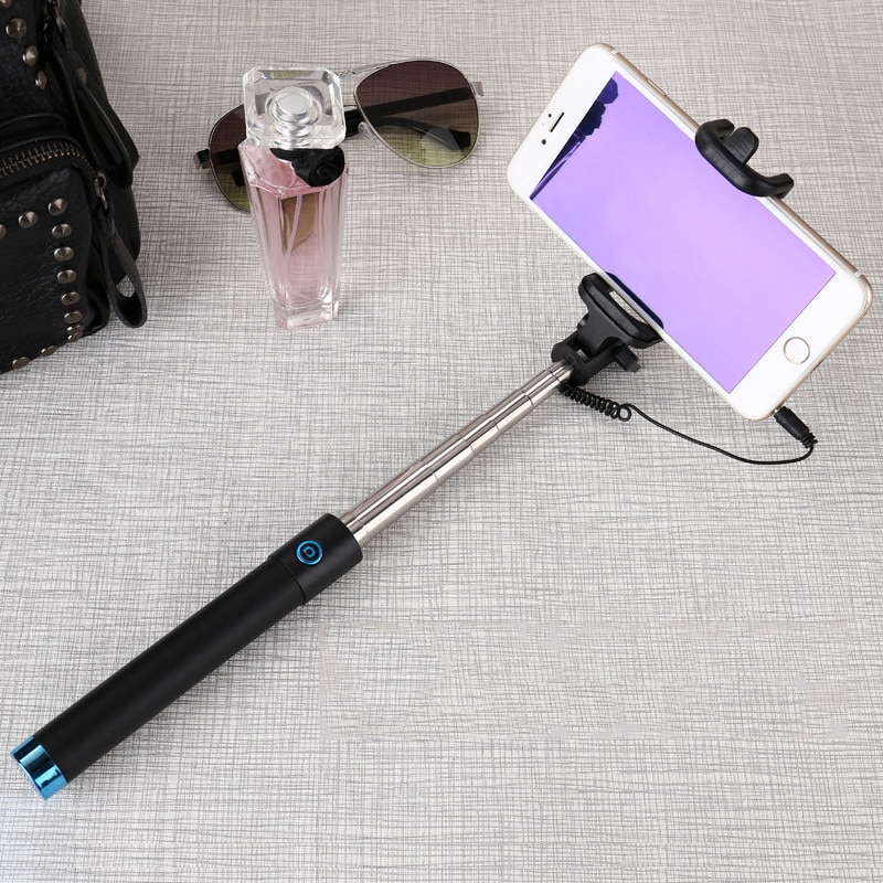 Draagbare Uitschuifbare Monopod Self-Pole Handheld Wired Selfie Stick Voor Iphone Voor Smartphone