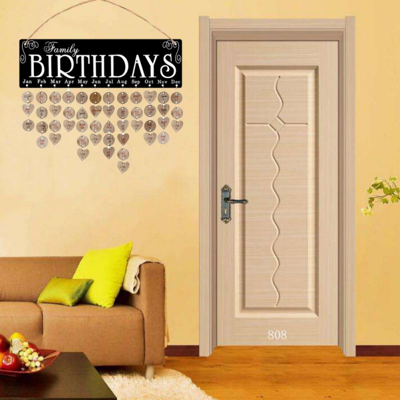 Birthday Family Birthday Board Reminder Wall Wooden Calendar Listing Home Decoration