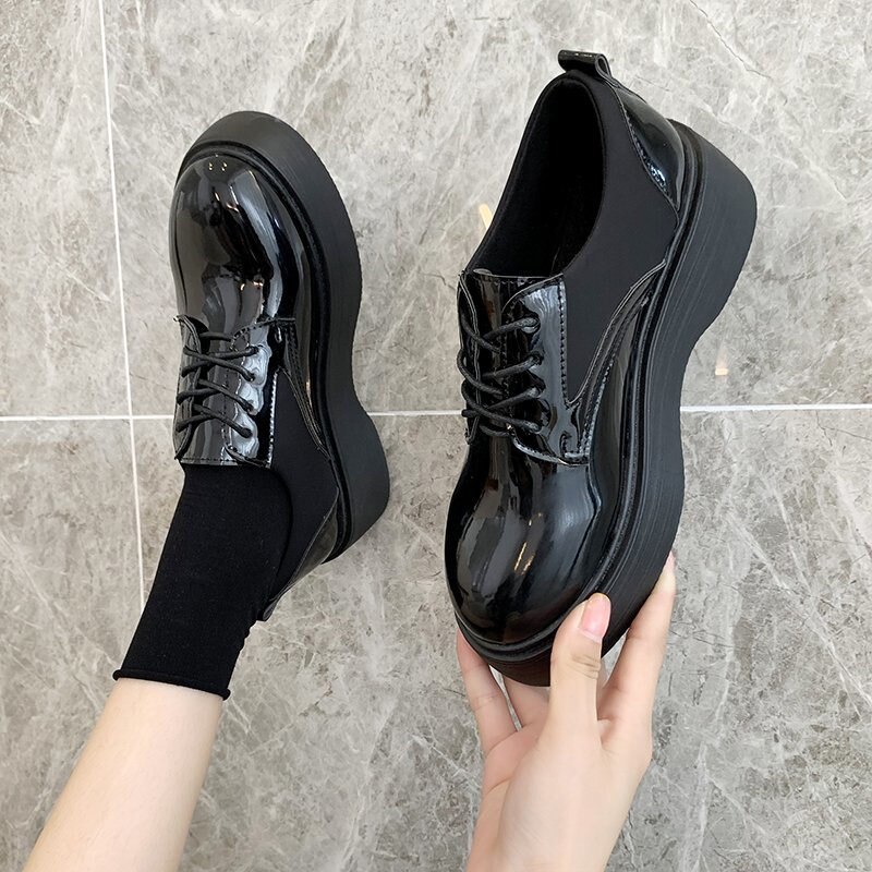 Kawaii årgang sko plattform lav hæl sko japansk jk uniform sko høyskole kvinnelige joggesko søte lolita sko plattform: Lys / 5