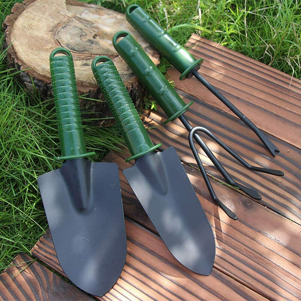4pcs/lot Plant Soil Shovels Gardening Tools Set Flower Planting Tools Garden Shovel Fork Rake Spade Harrow Flowerpot Tools