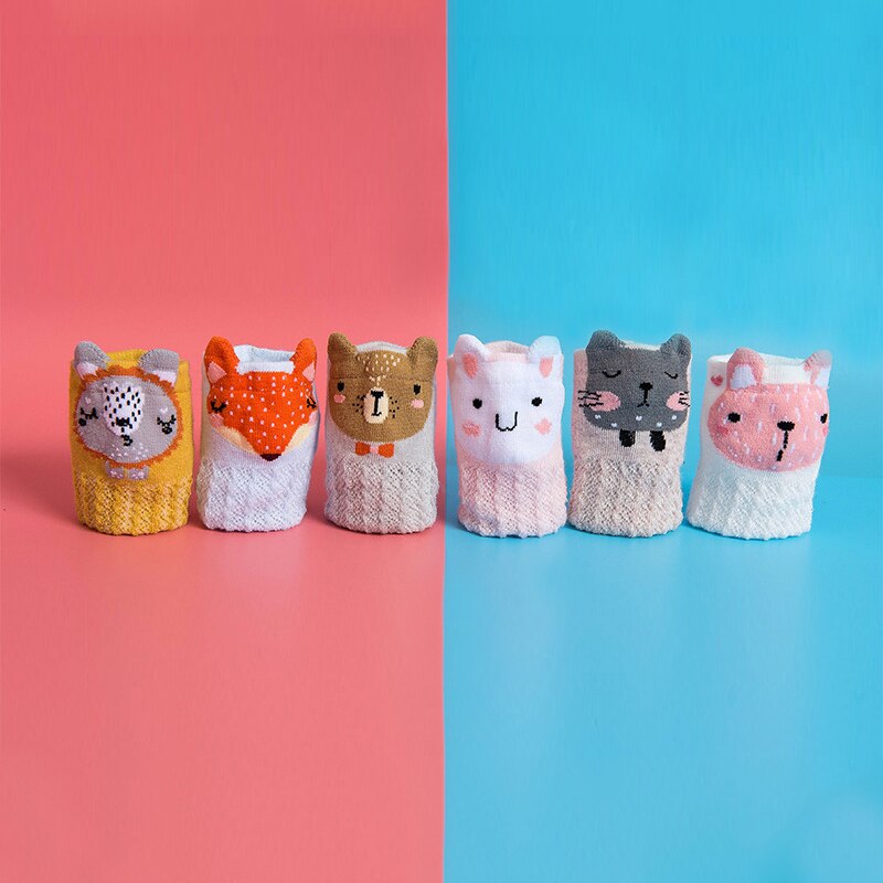 Dessin animé mignon bébé chaussettes renard ours lapin animaux infantile coton longues chaussettes été maille enfant en bas âge garçons filles genou chaussettes hautes