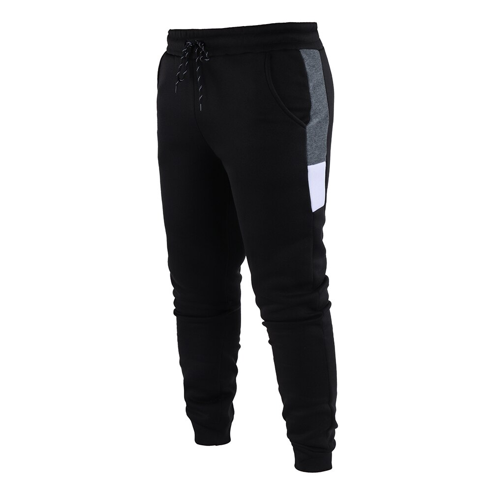 Winter wollen hoodie heren elastisch casual baggy gevoerd trainingspak decolleté harem heren plus size broek: Ik / Zwart