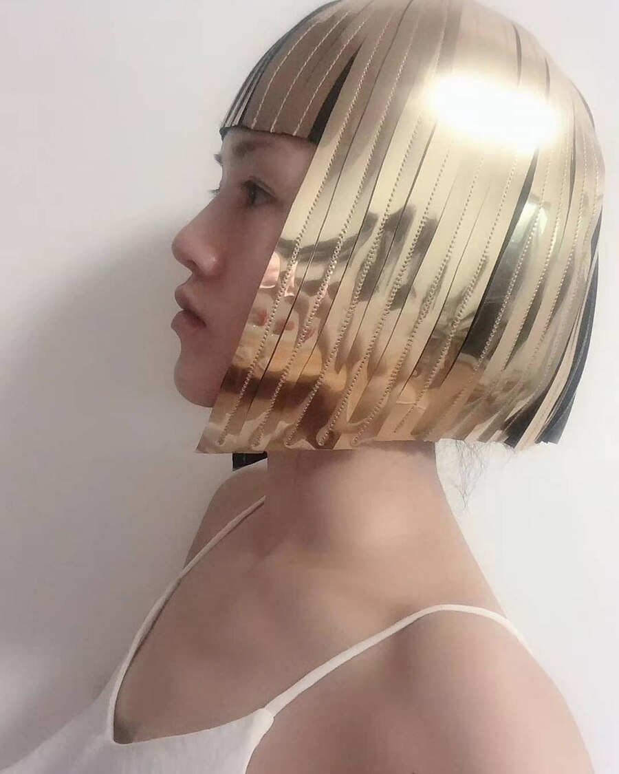 Cosplay Cleopatra Metallic Pruik Hairdress In Chroom Of Goud Egyptische Godin Pruik Bob Haarstukje Bobcut Hoofddeksel