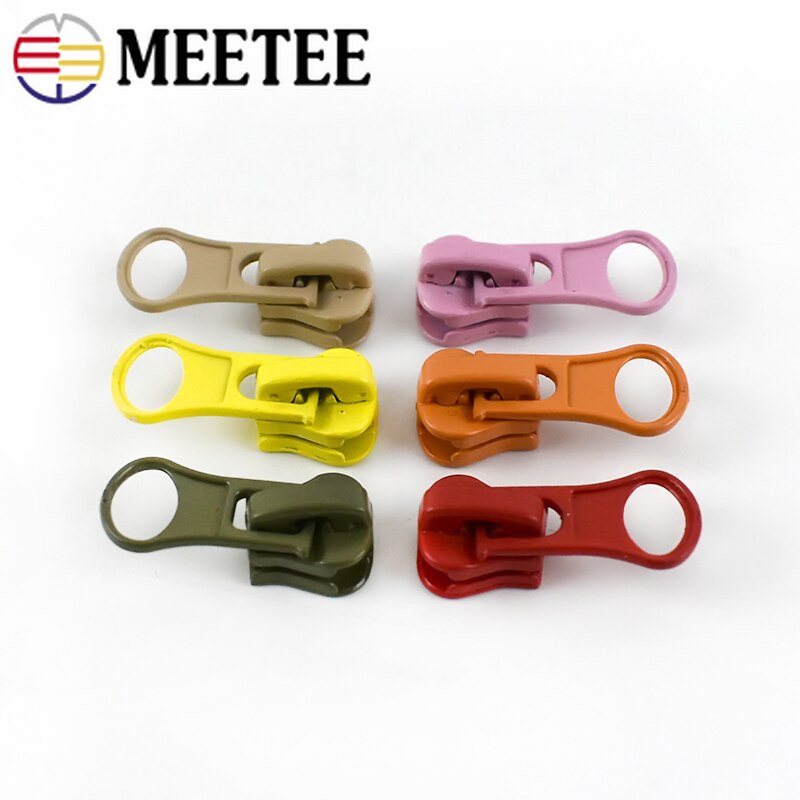 Meetee 10pcs 5# Resin Zipper Head Thick Candy Color Zipper Pull Slider DIY Repair Pillow Quilt Bedding Bags Sewing Clothes ZT005