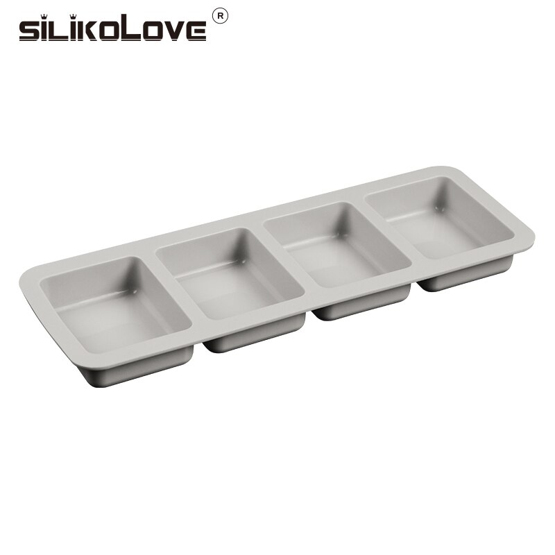 SILIKOLOVE-moldes de silicona para jabón, forma de rectángulo, molde para fabricación de jabón de 4 cavidades, artesanías hechas a mano para baño familiar