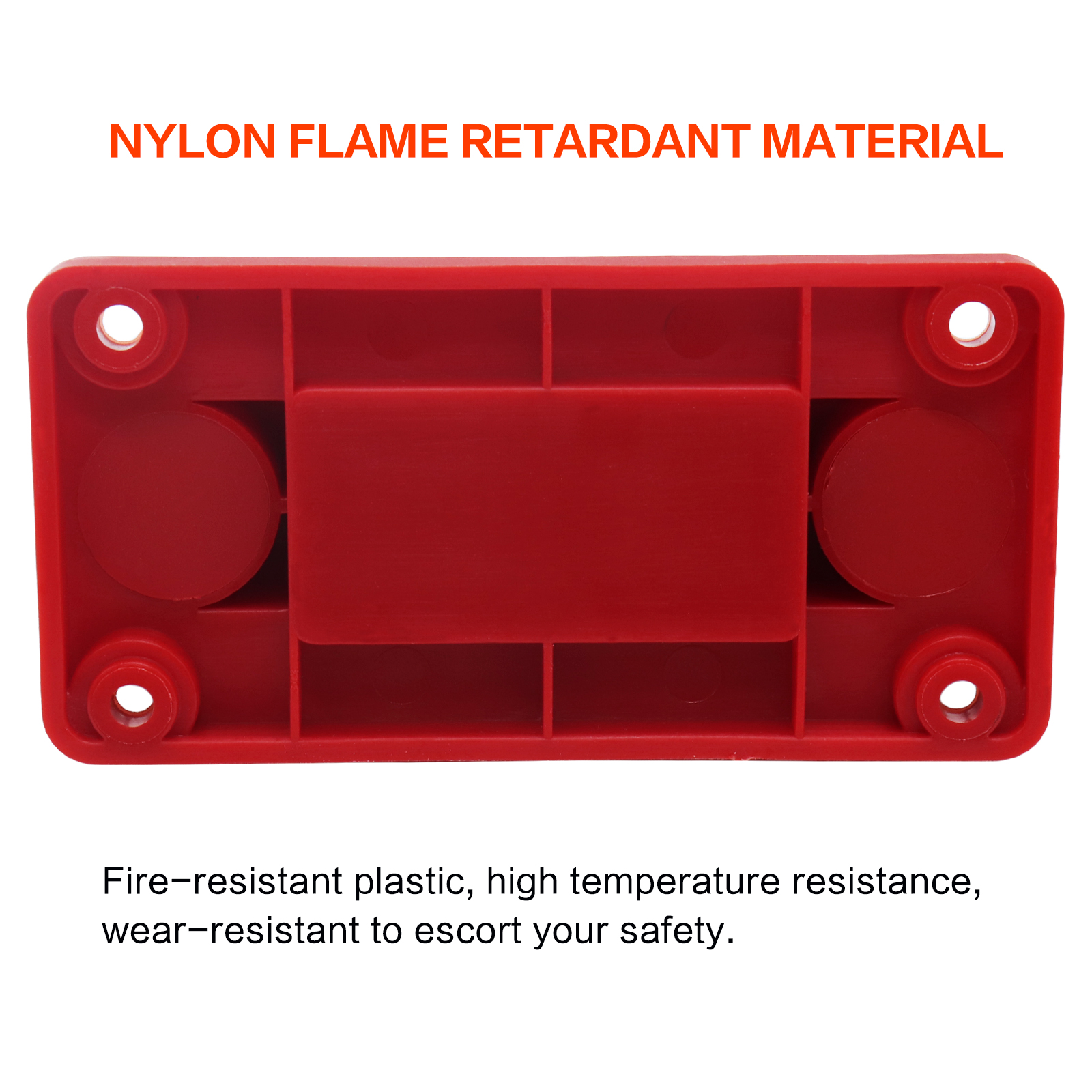 600A BusBar Heavy Duty Copper Power Distribution Block 4XM10(3/8") Terminals Studs with Cover Battery Bus Bar for Car RV Truck