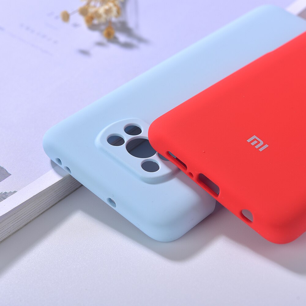 Originele Xiaomi X3/X3 Nfc Vloeibare Siliconen Telefoon Case Soft Smooth Skin Back Cover Voor Mi Poco X3/x3 Nfc Zijdeachtige Bescherm Behuizing