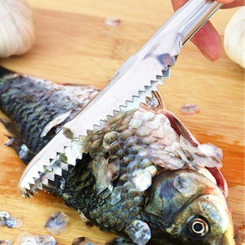 Fish Skin Remover Scraping Scale Peeler Brush Stainless Steel Fish Scaler Knife Cleaning Tools Seafood Kitchen Gadgets