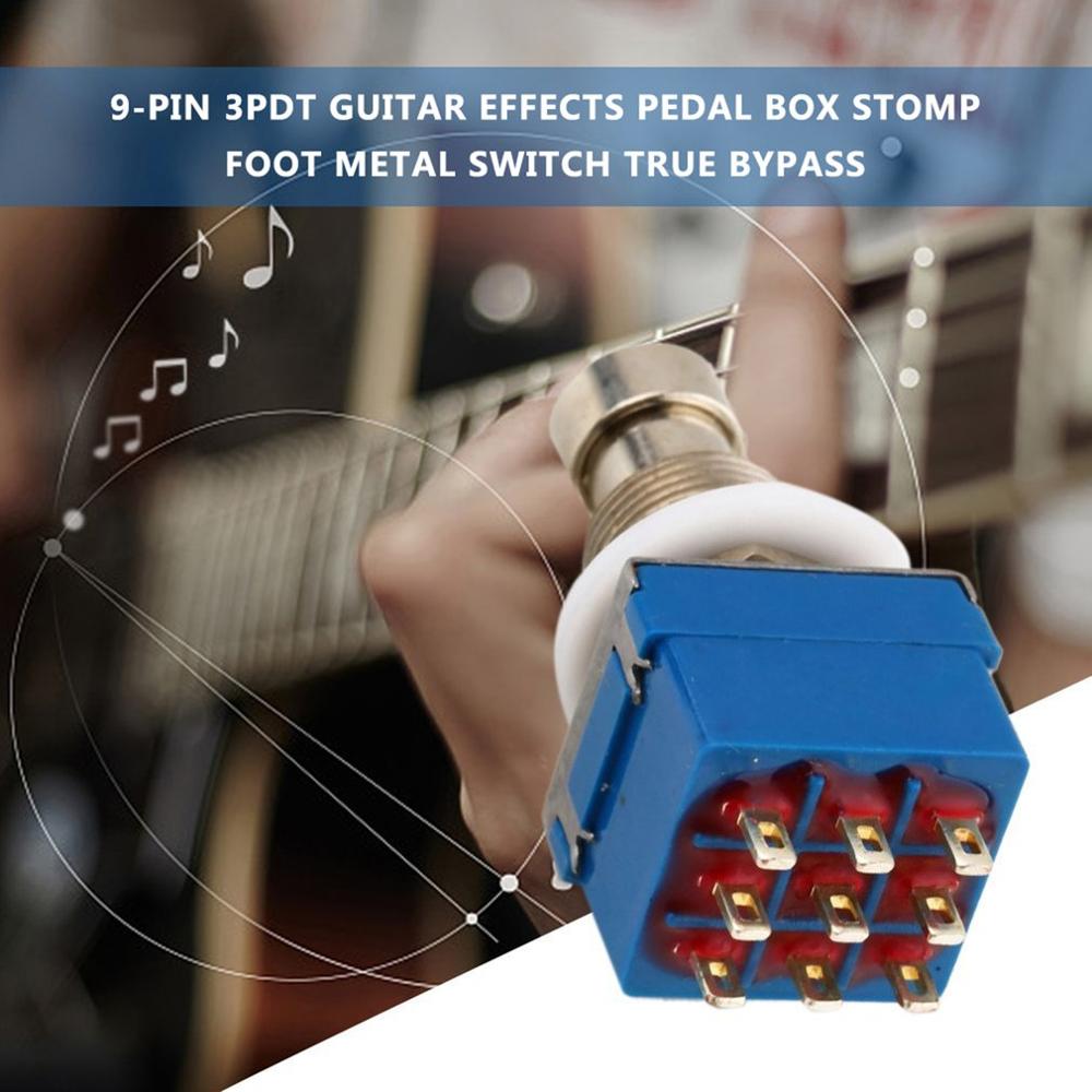 9-pin 3PDT Guitar Effects Pedal Box Stomp Foot Metal Switch True Bypass Guitar Accessories