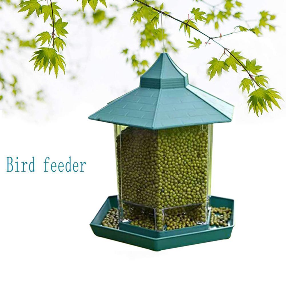 Outdoor Houten Vogels Huis Vormige Feeder Voedsel Container Pinda Touw Zaad Hotel Met Vogel Tafel Park Feeder Voor Tuin Hangen i5E4