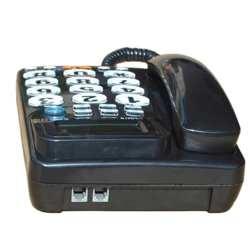 Desktop Corded Phone with Caller ID, DTMF/FSK System, Adjustable LCD Brightness & Volume, Large Buttons, for Seniors Home