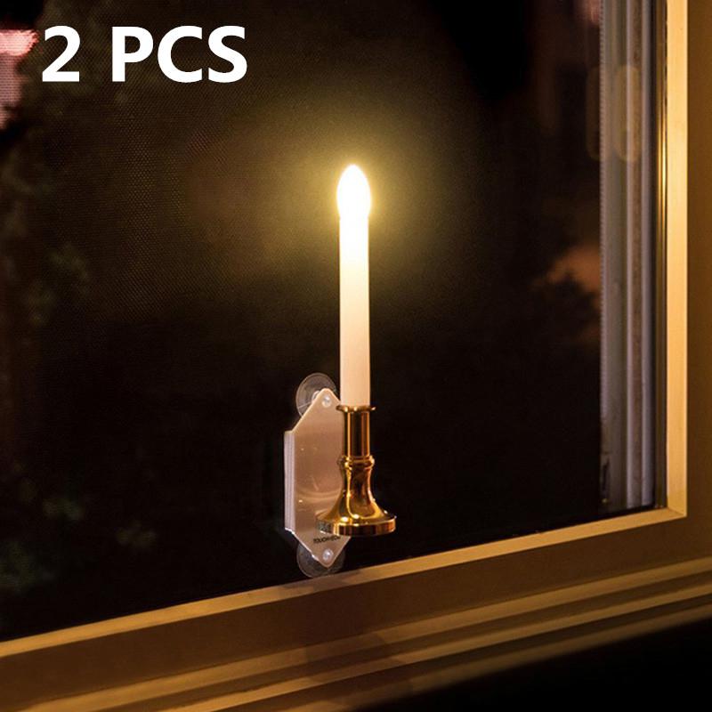 2pcs Solar Led Candle Light Solar Powered Flameless Lamp Outdoor Indoor Window Decoration Wedding Party Decor Light 2pcs Solar Led Candle Light Solar Powered Flameless Lamp Outdoor Indoor Window Decoration Wedding Party Decor Light