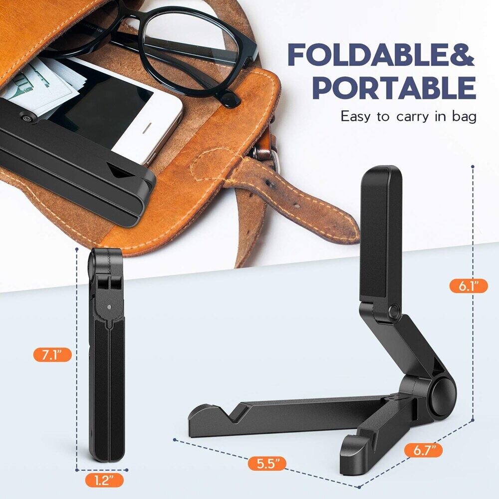TBTIC Przenośny składany stojak kompatybilny z tabletami 4′′-11′′ Plastikowy uchwyt na biurko do telefonu IPhone Samsung IPad Stojak na telefon