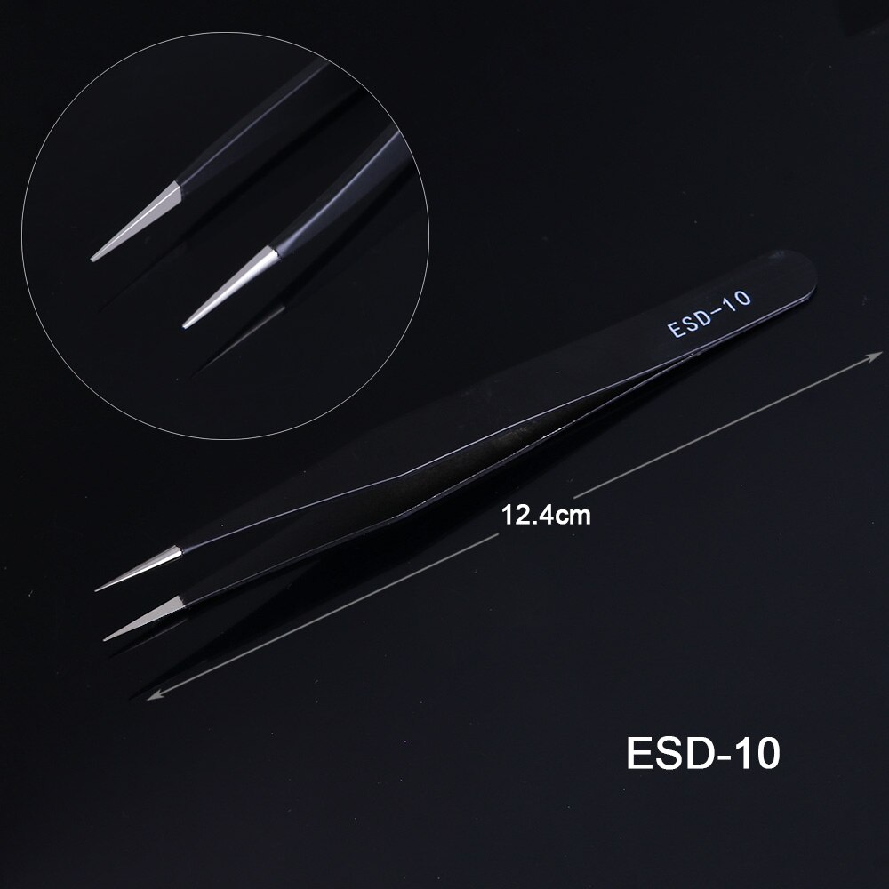 1 stücke Schwarz Edelstahl Wimpern Pinzette Antistatische Aufkleber Clip Für Falsche Wimpern Verlängerung Strass Pflücker JIESD10-15
