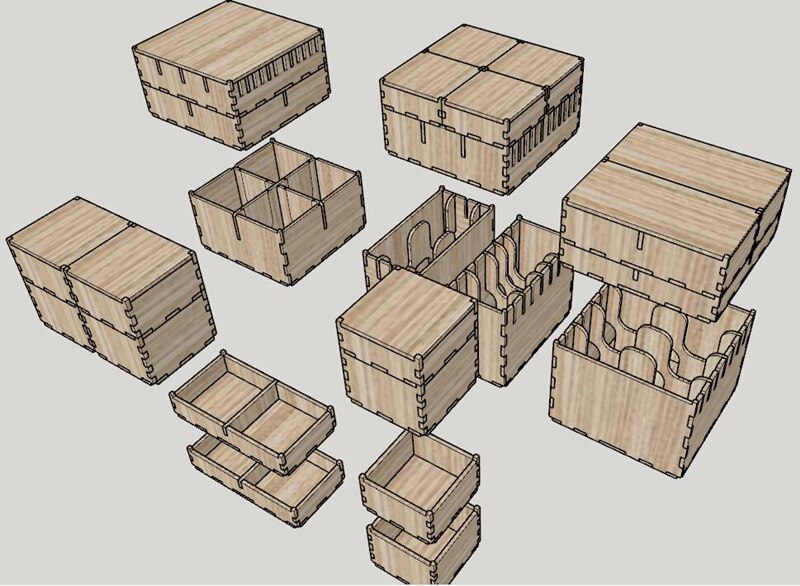 Broken Token Box Size 11cm Arbitrary Combination Diy Wooden Cover Storage Box Store Card For Games Board Games Parts